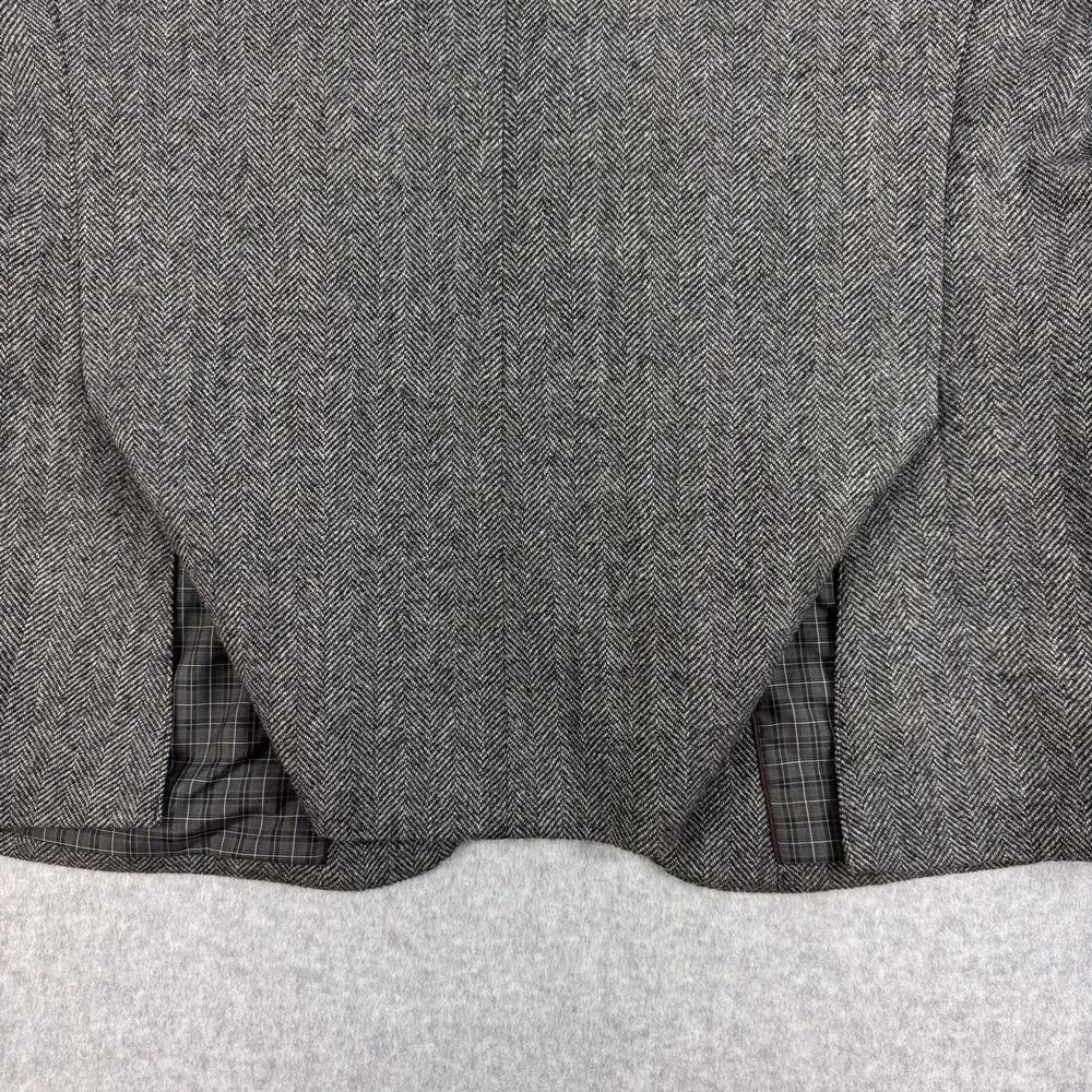 Jos‎ A Bank 1905 Blazer Mens 44 Short Gray Herringbone Wool Sport Coat Jacket